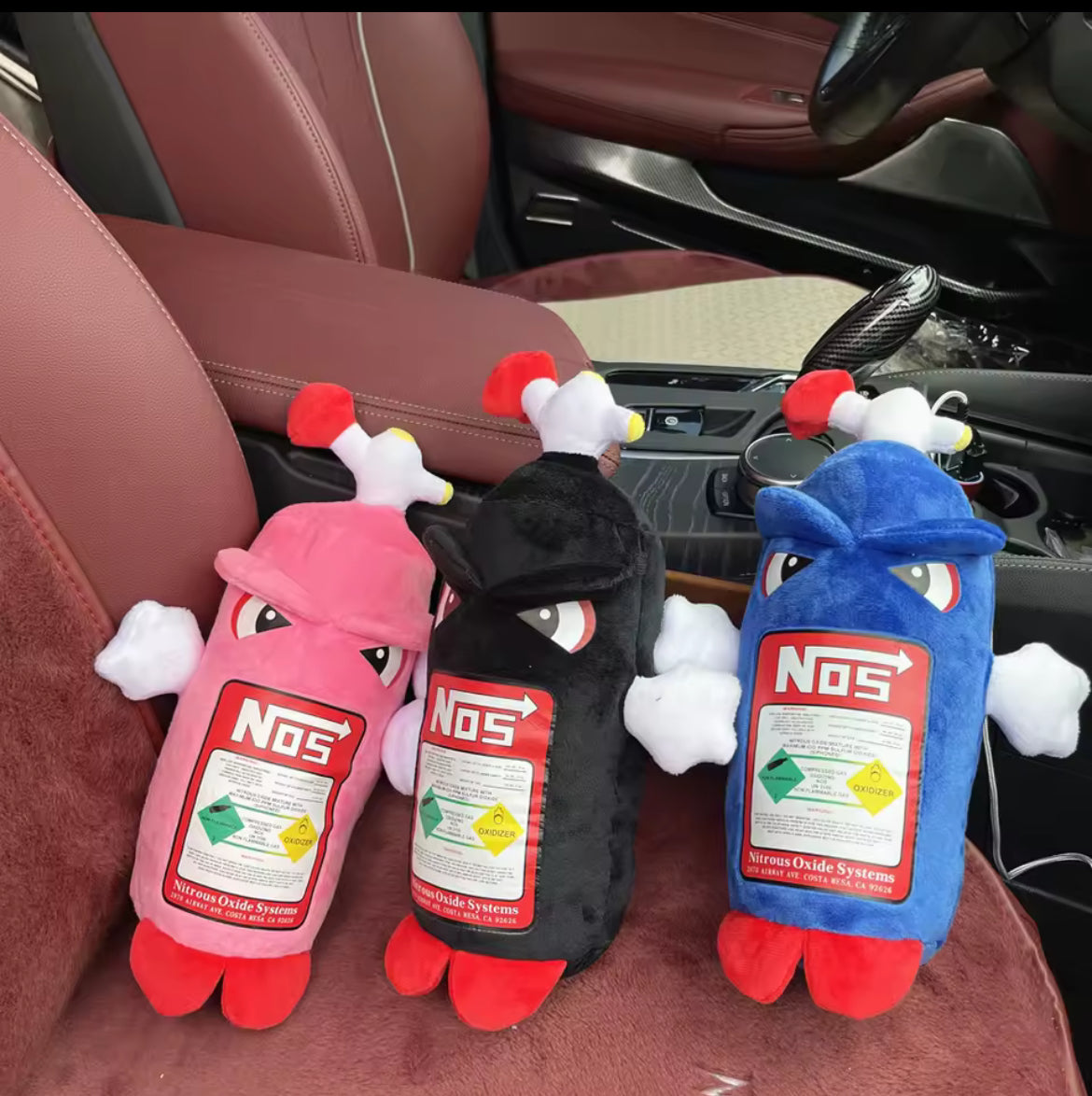 NOS Nitrous Plush Toys Pillow Stuffed Soft Turbo Cushion Backrest & Seat Neck